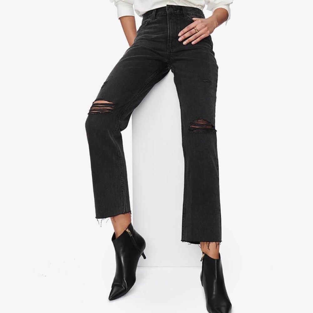 NWT Anine Bing Etta Relaxed Rigid Straight Jeans